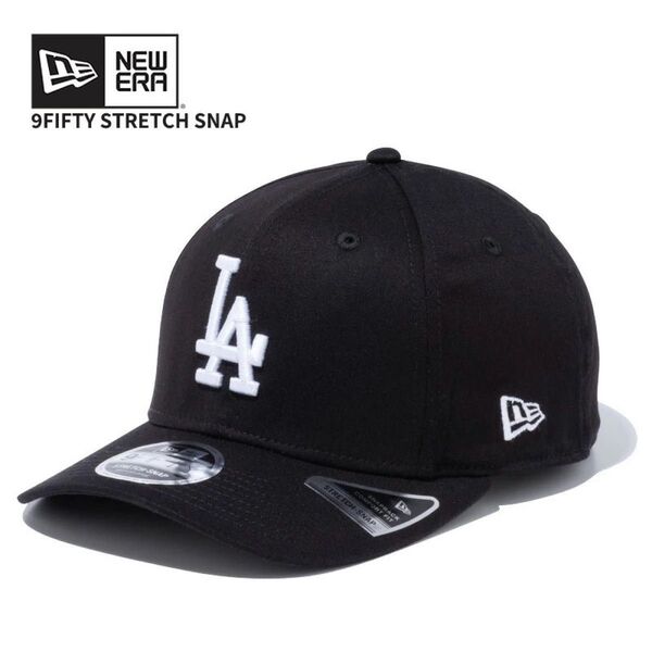 ニューエラ NEW ERA 9FIFTY ストレッチスナップ ロサンゼルスドジャース ブラックホワイトキャップ 帽子ユニセックス