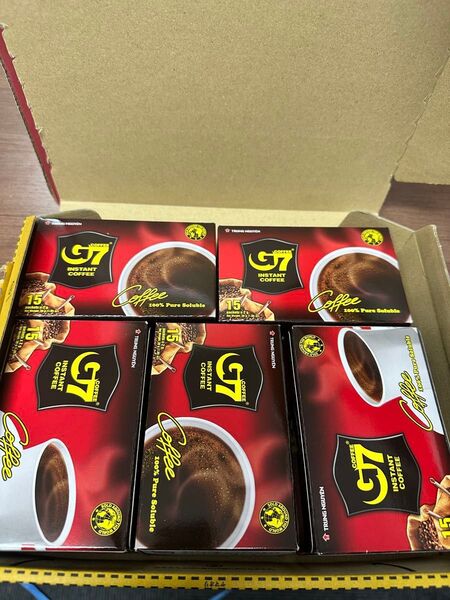 G 7ベトナムコーヒー ブラック 正規品 5箱= 75袋*2g そのまま発送します。