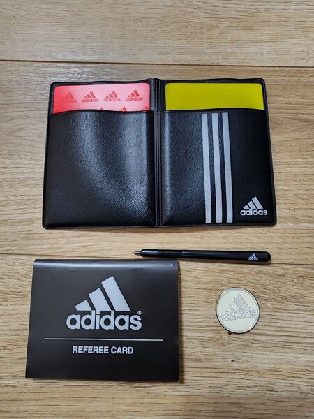 adidas サッカー レフェリー手帳 レフリーカードケース 審判用品 トスコイン