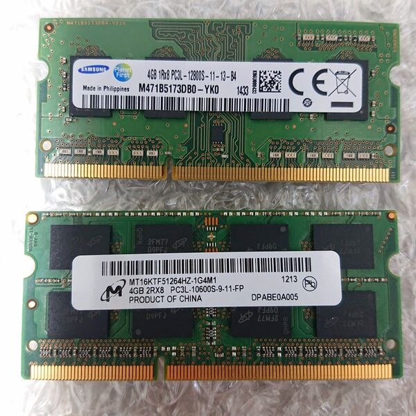 SAMSUNGその他 DDR3L PC3L 12800S DDR3L メモリ 4GB2枚 計8GB セット まとめて
