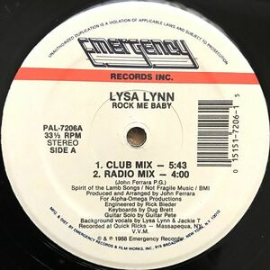 【US盤/12/HiNRG】Lysa Lynn / Rock Me Baby ■ Emergency Records / PAL-7206