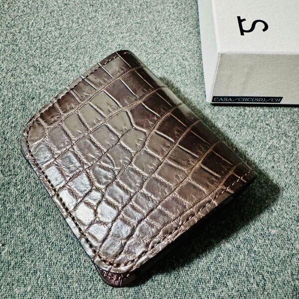ワイルドスワンズ WILDSWANS ミニウォレット CASA クロコダイル 内装サドルプルアップ チョコ