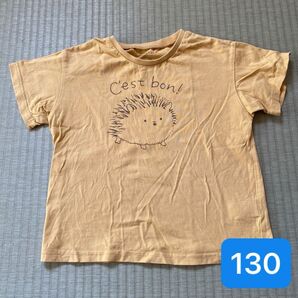 anyFAM キッズ Tシャツ 130 ハリネズミ イエロー系