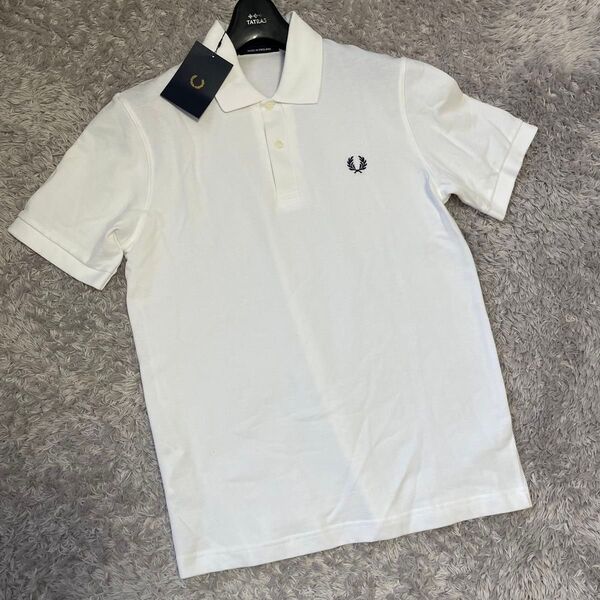 新品 タグ付き FRED PERRY フレッドペリー ポロシャツ 半袖 ホワイト サイズ40