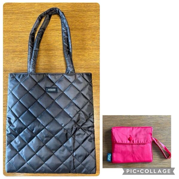 ①マッキントッシュ フィロソフィー キルティングトート ②KALDI エコバッグ レッド カルディ