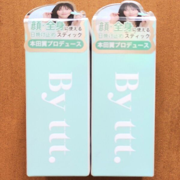 新品 2個【バイティースリー By ttt. CLEAR SUN STICK 日焼け止め スティック】本田翼プロデュース/顔・全身