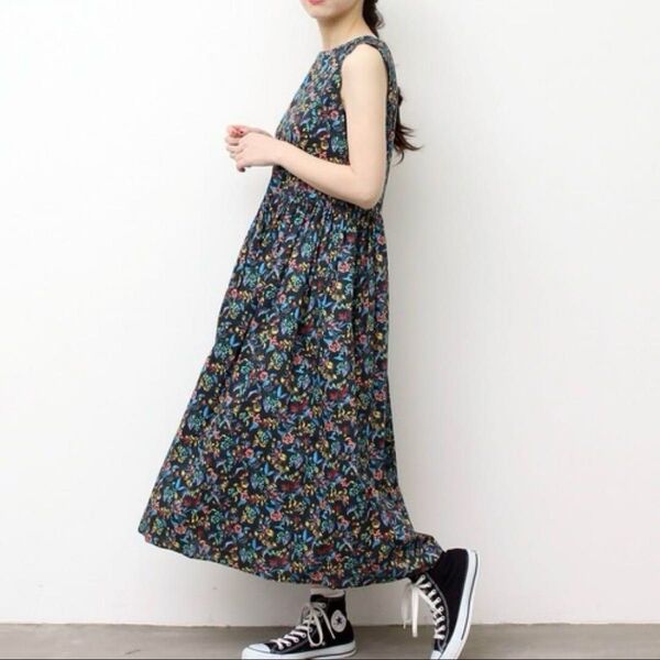 Dot&Stripes CHILD WOMAN リバティローンノースリワンピース