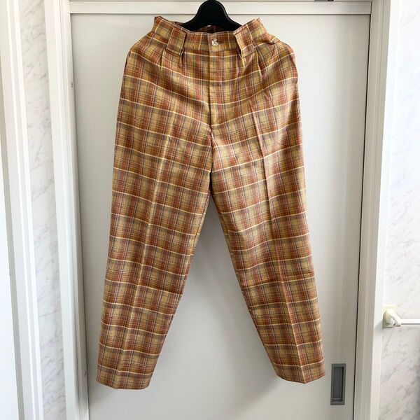 パンツ チェック柄 チェック ボトムス スラックス レディース