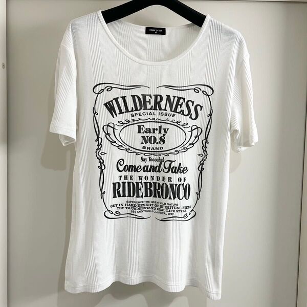 COMME CA ISM コムサイズム Tシャツ ホワイト 肩幅49cm 着丈65cm