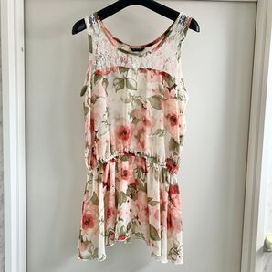 ワンピース ノースリーブ 花柄 フラワー レディース