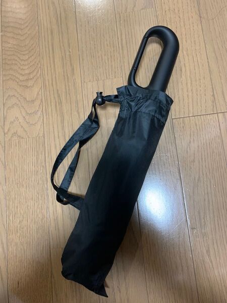 折りたたみ傘 カラビナハンドル 自動開閉 ブラック 晴雨兼用