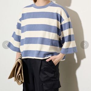 美品 ジャーナルスタンダード HARDIN KNITWEAショートボーダーTシャツ