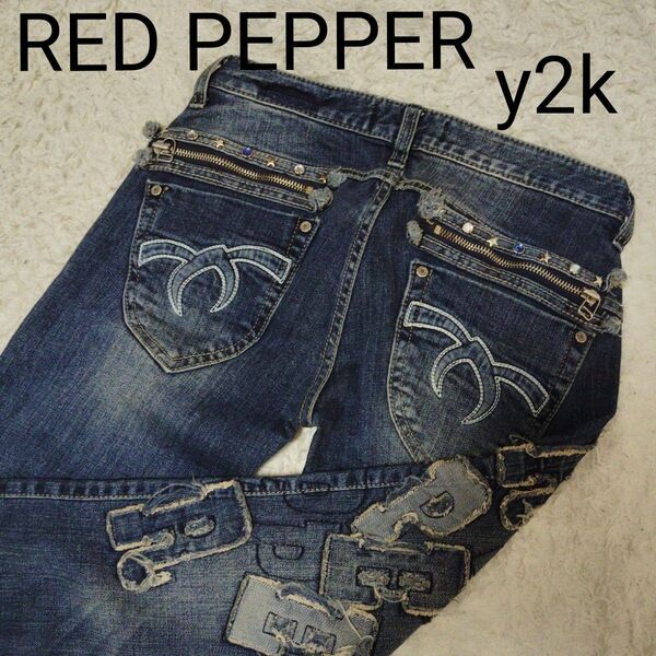 y2k RED PEPPER レッドペッパー スキニーデニム ローライズ 25