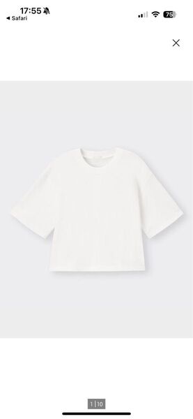 【GU】ミニ裏毛ワイドT(5分袖)