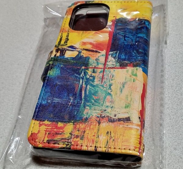 ★未使用★iPhone13mini スマホケース◆手帳型◆カバー●油絵風★アイフォン13miniケース■匿名追跡■