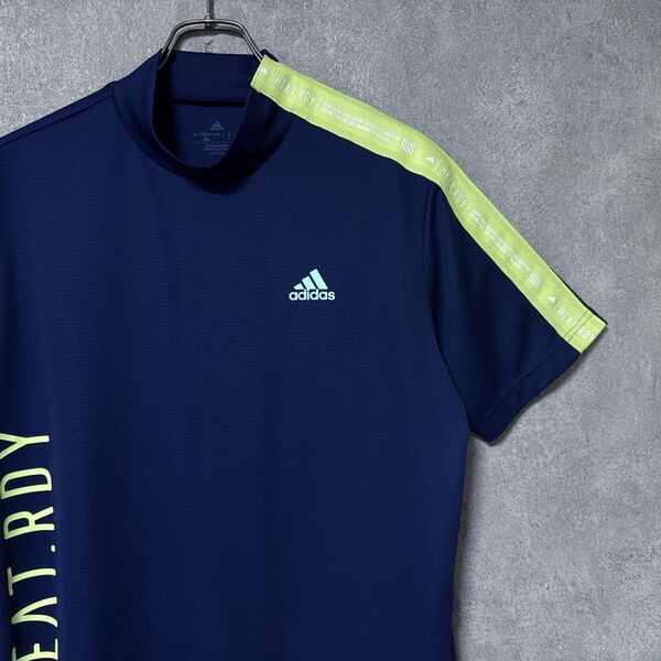 adidas アディダス ロゴ モックネック ゴルフ ウェア 半袖 シャツ 人気 メンズ