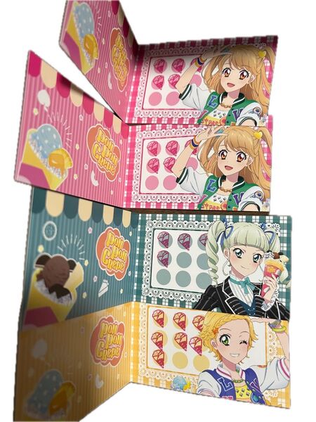 アイカツ マリオンクレープ 特典 スタンプカード 藤堂ユリカ 夏樹みくる 新条ひなき