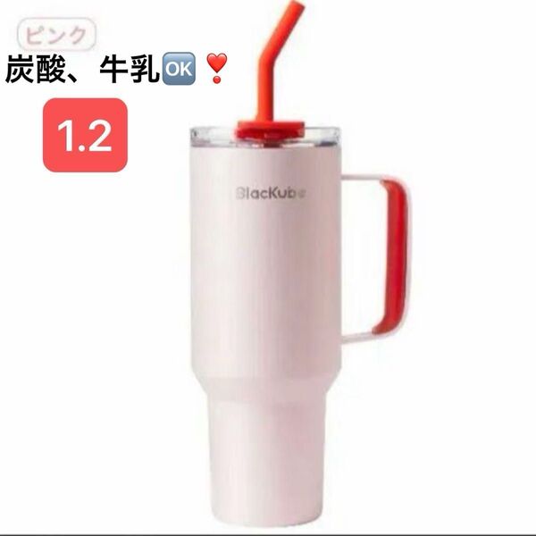 【大特価】Blackube セラミックタンブラー 大容量 1200ml 真空断熱 水筒