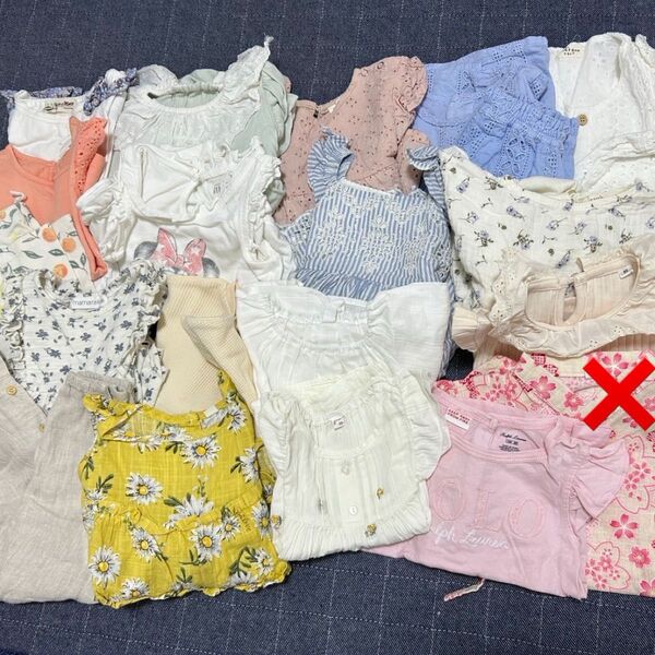 女の子 ベビー服 まとめ売り 18点 セットアップ 花柄 おしゃれ 80cm ワンピース トップス 子供服 半袖