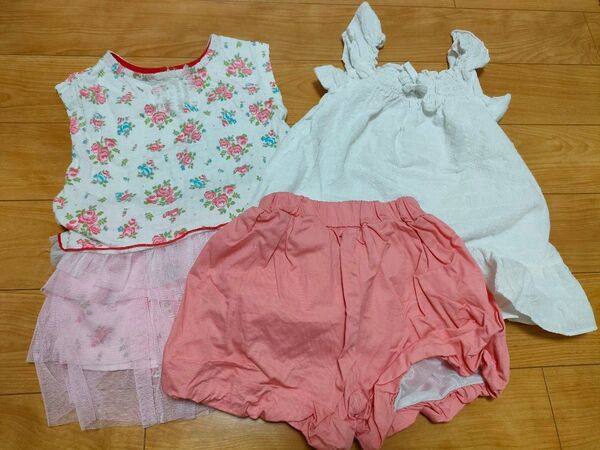 ニシキ sweet girl Tシャツ バルーンパンツ ペチスカート & フェリシア ノースリーブ ワンピース 90サイズ
