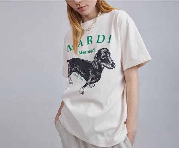 Mardi Mercredi Tシャツ マルディメクルディ クリームグリーン