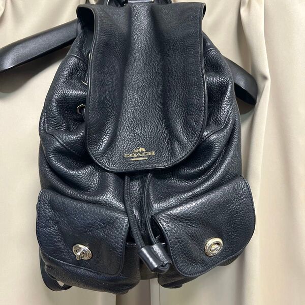 BILLIE BACKPACK IN PEBBLE LEATHER/リュック/レザー/BLK/F37410 COACH リュック