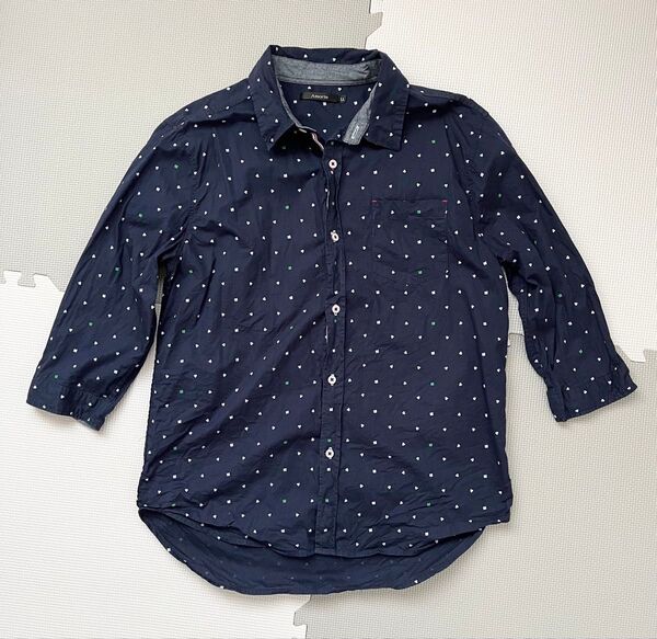 Amorte 七分袖クローバー柄シャツ