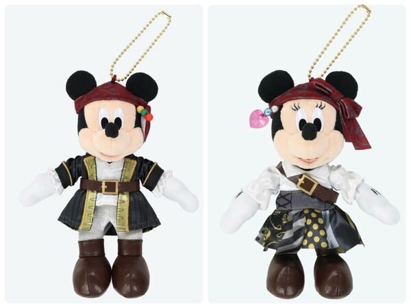 ディズニー ぬいぐるみバッジ ミッキー ミニー 海賊 パイレーツ