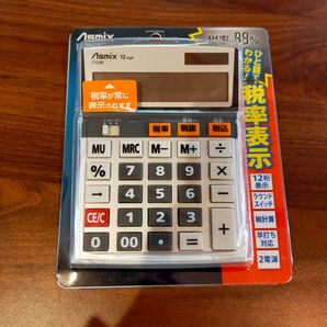 新品・未使用Asmixアスカ Mサイズ C1228 12桁 電卓税率表示機能付き
