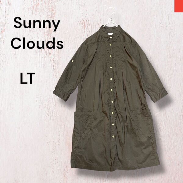 sunny clouds サニークラウズ コットンシャツワンピース ブラウン LTサイズ アウトドア ワーク