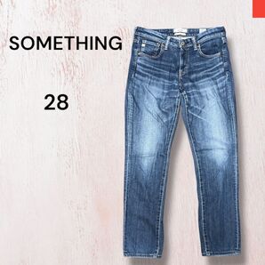 サムシング SOMETHING テーパードストレートデニム 28 日本製 ストレッチ