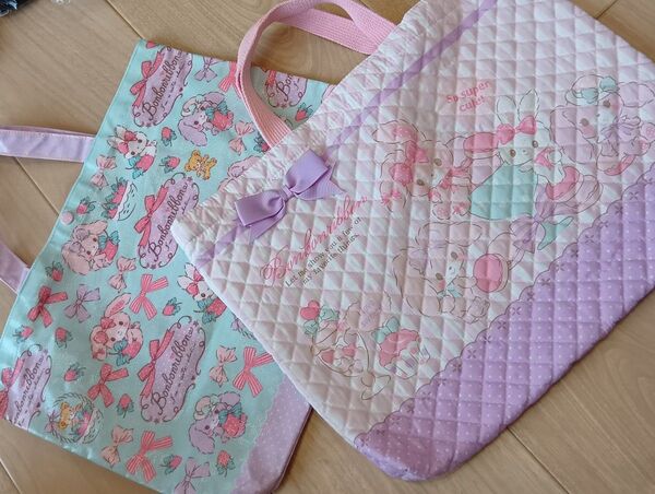 キルトバッグ トートバッグ レッスンバッグ うさぎ 兎 ラビット 幼稚園 保育園 小学 女の子 かわいい kawaii 便利 登校