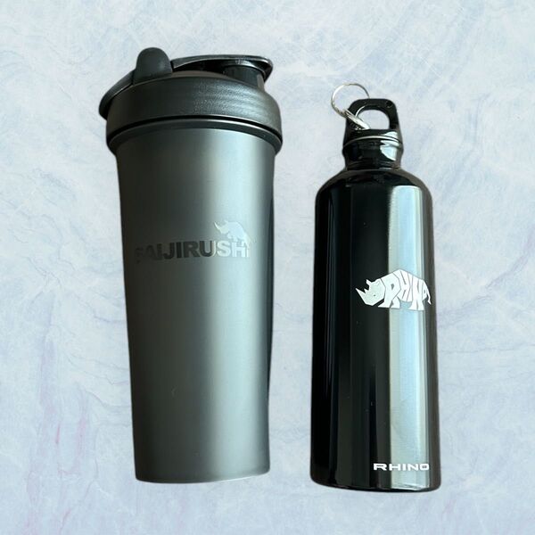 新品!プロテインシェイカー ボトル 2個セット 水筒 600ml RHINO ジムニー
