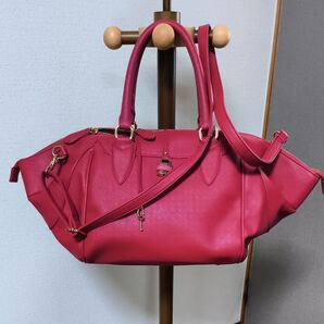 Samantha Vega 濃いめピンク 2way ショルダーバッグ ハンドバッグ ピンク 大きめバッグ