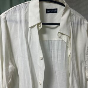 ZARA ホワイト 長袖シャツ Mサイズ