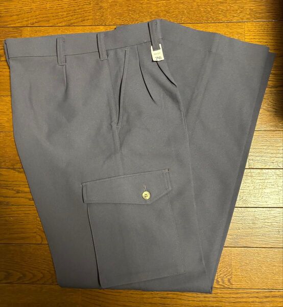 作業ズボン ワークパンツ ツータック カーゴパンツ パープル 76 新品未使用 形態安定