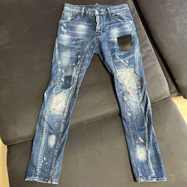 DSQUARED2 デニムパンツ ペイント ダメージ加工