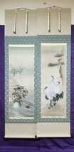 春光美術院 鈴木大寛作対幅 鶴亀の図 桐箱付 縦186cm 幅49cmであります。2幅セットなので広い床の間に飾ればかなり豪華になると思います。_画像2