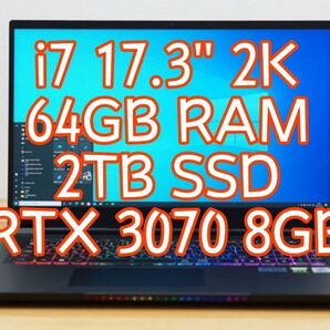 ドスパラ i7 17.3" 2K ディスプレイ 64GB RAM 2TB SSD RTX 3070 ゲーミングノート