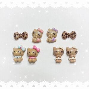 ネイルパーツ 8P 〈J011〉日焼けキティ ガングロキティ ハローキティ