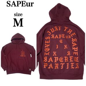 SAPEur サプール グラフィックプリント スウェットパーカー フーディ 大きめMサイズ オーバーサイズ 初期タグ 古着 日本製