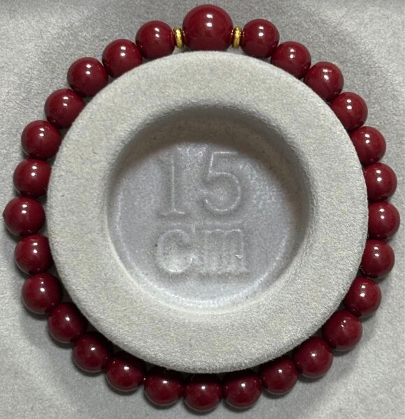 シナバー 6mm(トップ8mm) 内径15cm 天然石 デザインブレスレット