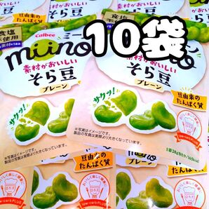 カルビー 期間限定 ミーノ 素材がおいしいそら豆プレーン 10袋