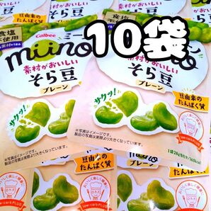 カルビー 期間限定 ミーノ 素材がおいしいそら豆プレーン 10袋