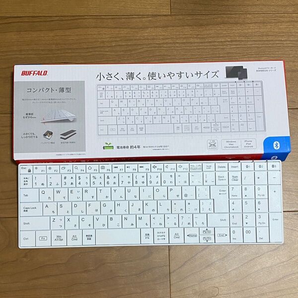 コンパクトキーボード BSKBB325WH BUFFARO Bluetooth 5.0対応