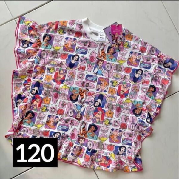 しまむら リトシー Littc リンクアット LINK@ コラボ プリンセス 総柄 スクエア Tシャツ 120cm