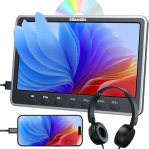 GOnavidio ヘッドレストモニター dvd 車載 12インチ HDMI入力 dvdプレーヤー モニター 車