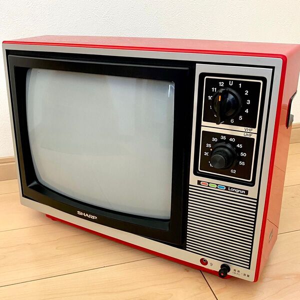 【ジャンク品】シャープ SHARP ブラウン管テレビ CT-1416R 昭和レトロ 赤 レッド インテリア アンティーク