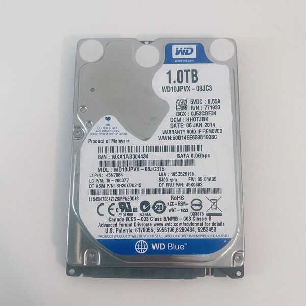 【美品】WD 2.5インチHDD1TB 27856時間 正常