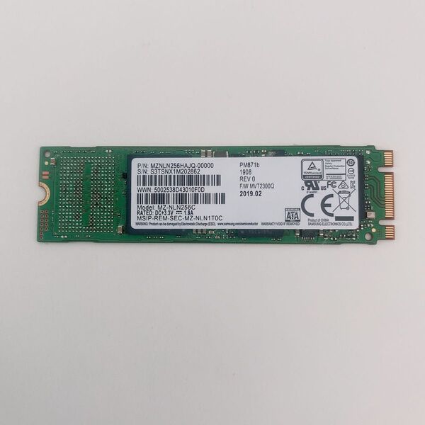 【美品】サムスンM.2 SATA SSD256GB 極少10581時間 正常